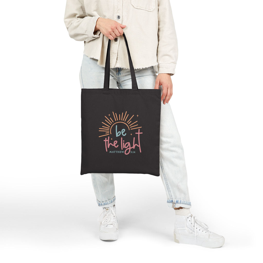 Be the Light sunburst Tote Bag | inspirational scripture Matthew 5:14