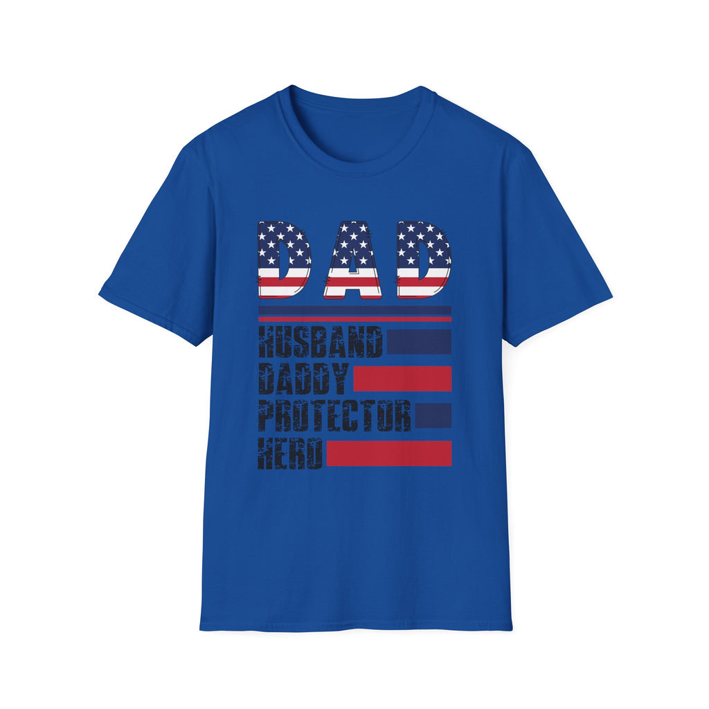 Patriotic DAD American Flag T-Shirt | Dad Husband Daddy Protector Hero