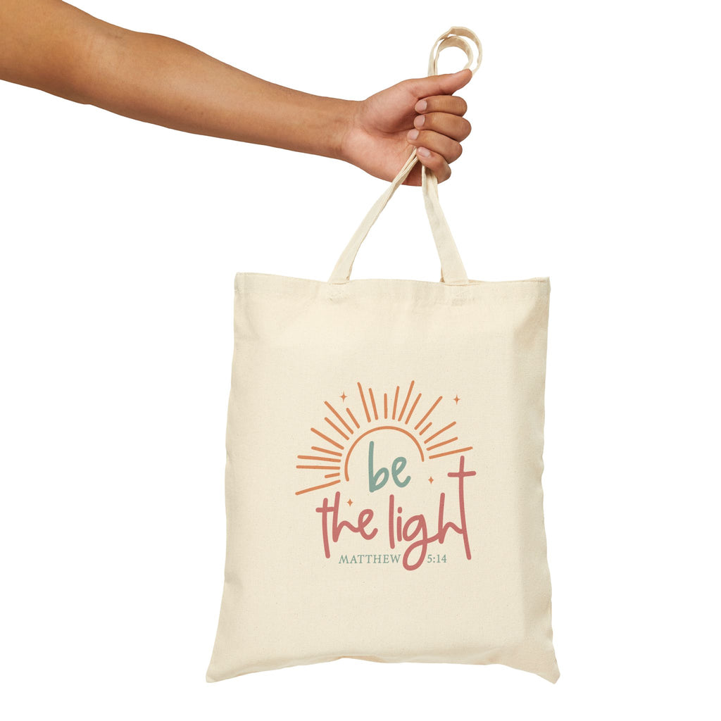 Be the Light sunburst Tote Bag | inspirational scripture Matthew 5:14