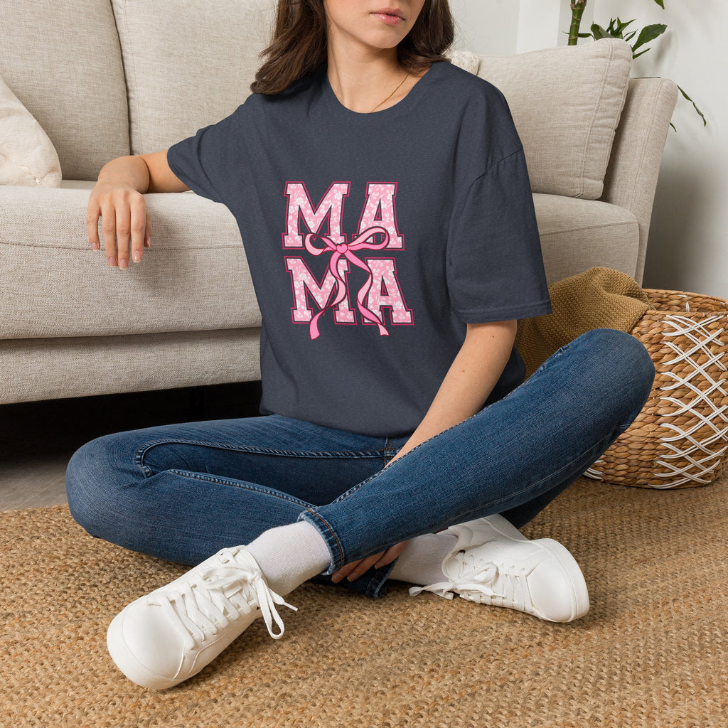 Mama Script Ribbon Monogram T-Shirt