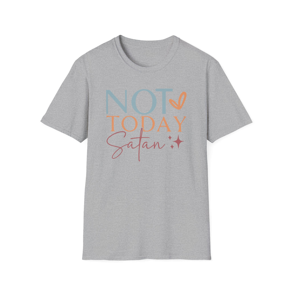 Not Today Satan T-Shirt | Quote Graphic Tee, Pastel Heart Typography