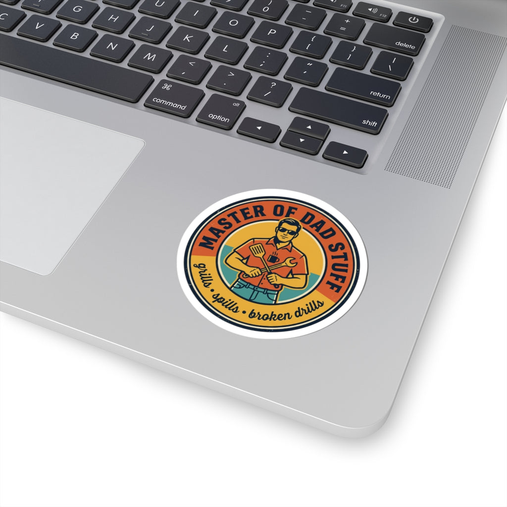 Master of Dad Stuff Sticker | Fathers Day retro outdoorsy dad grill fishing humor