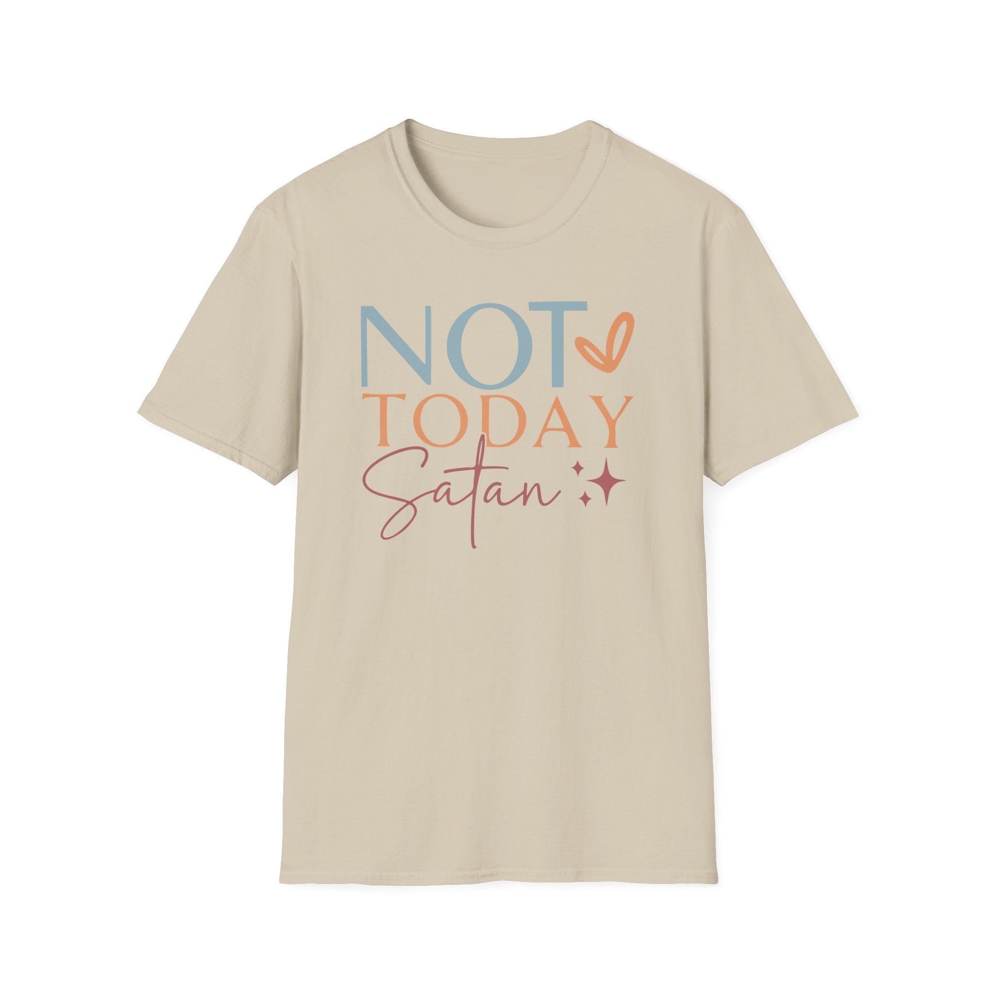 Not Today Satan T-Shirt | Quote Graphic Tee, Pastel Heart Typography