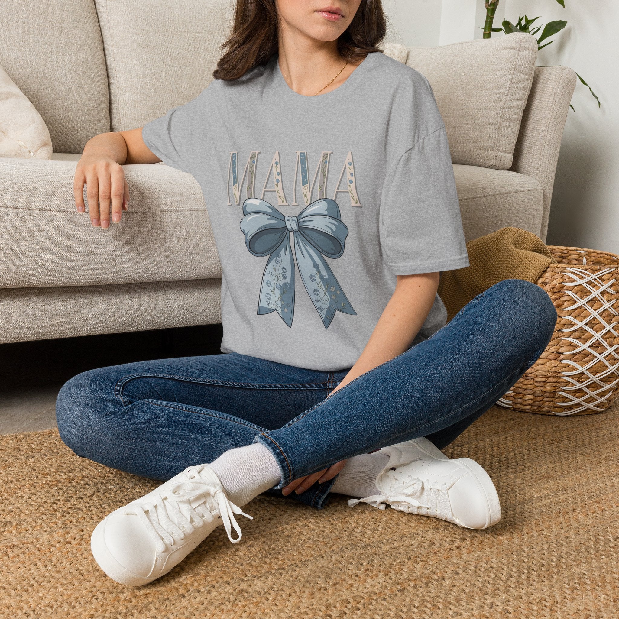 Mama with Blue Ribbon T-Shirt
