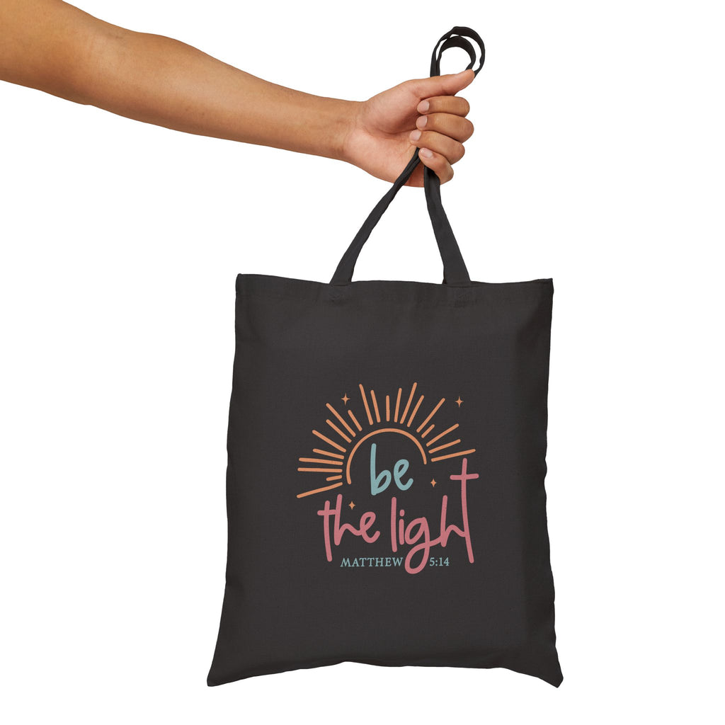 Be the Light sunburst Tote Bag | inspirational scripture Matthew 5:14