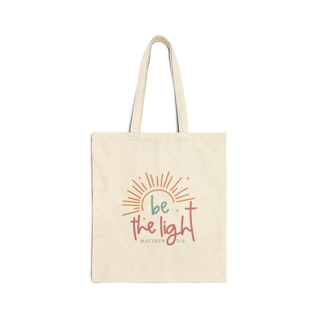 Be the Light sunburst Tote Bag | inspirational scripture Matthew 5:14