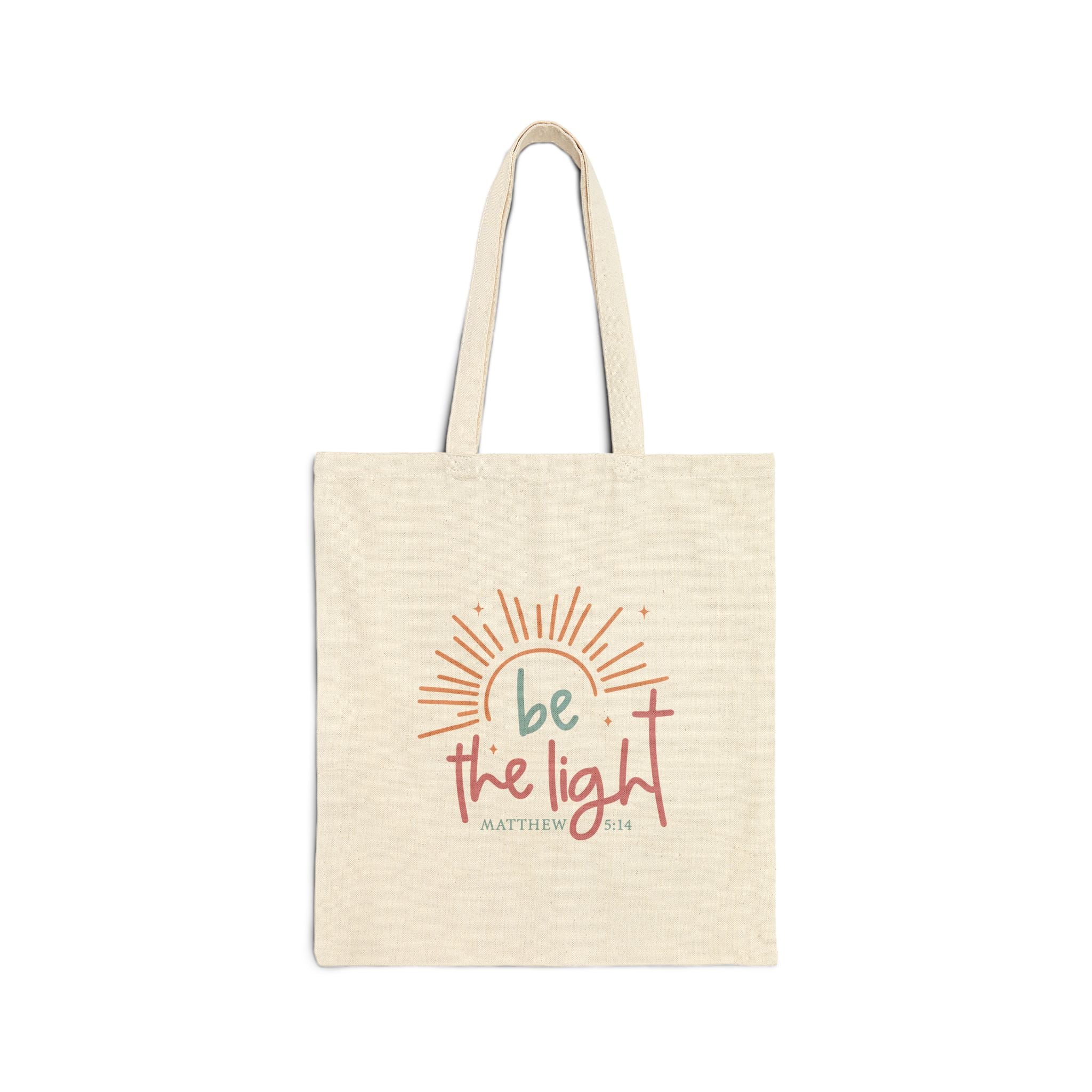 Be the Light sunburst Tote Bag | inspirational scripture Matthew 5:14