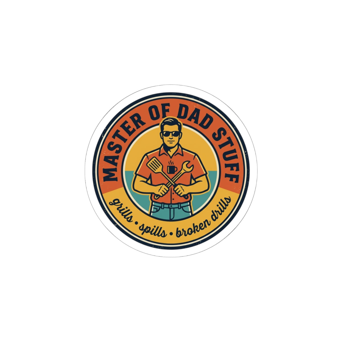 Master of Dad Stuff Sticker | Fathers Day retro outdoorsy dad grill fishing humor