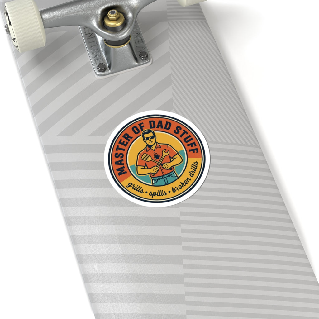 Master of Dad Stuff Sticker | Fathers Day retro outdoorsy dad grill fishing humor