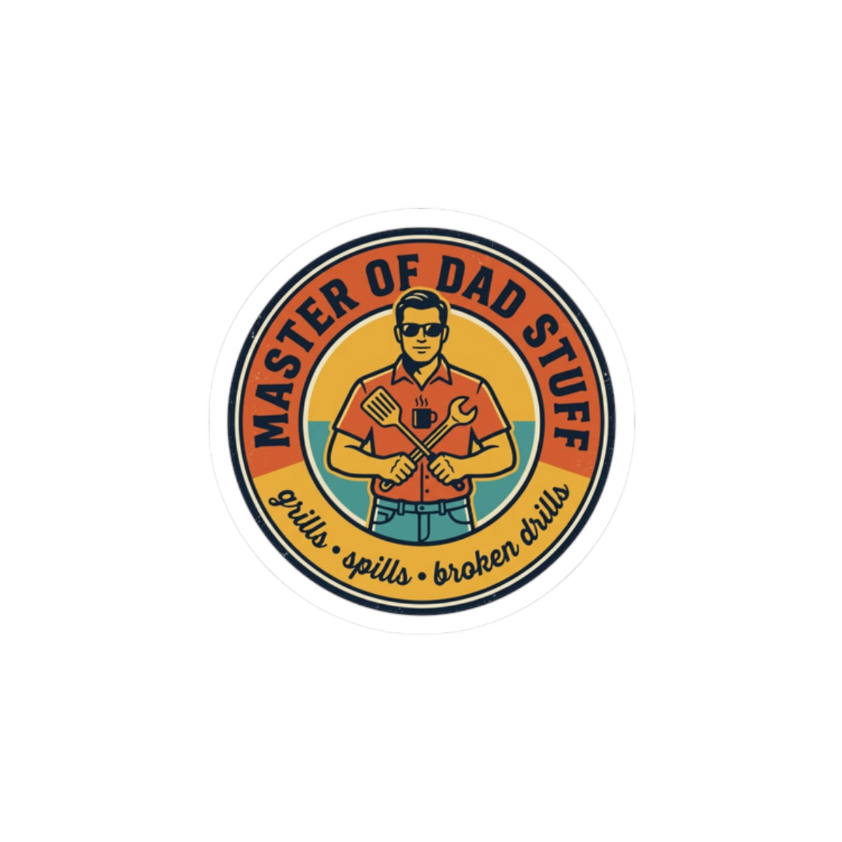 Master of Dad Stuff Sticker | Fathers Day retro outdoorsy dad grill fishing humor