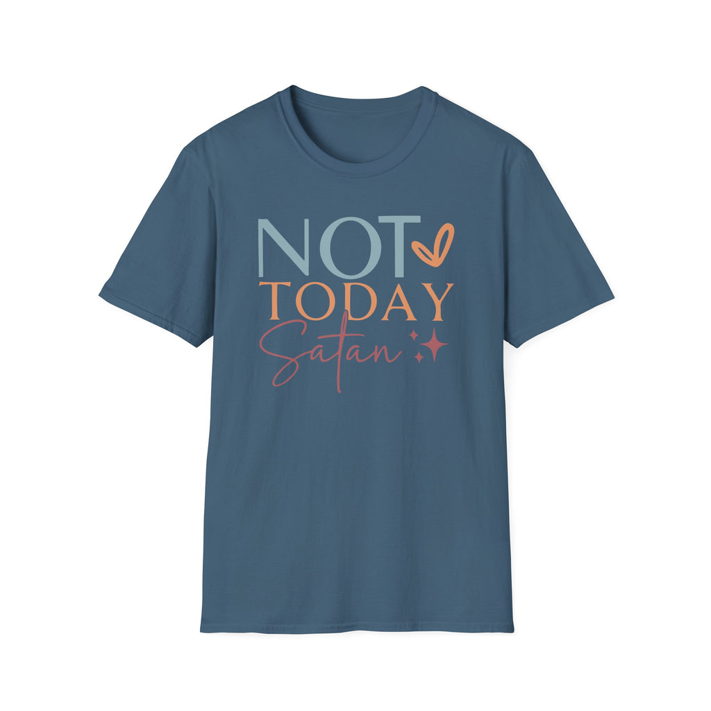 Not Today Satan T-Shirt | Quote Graphic Tee, Pastel Heart Typography