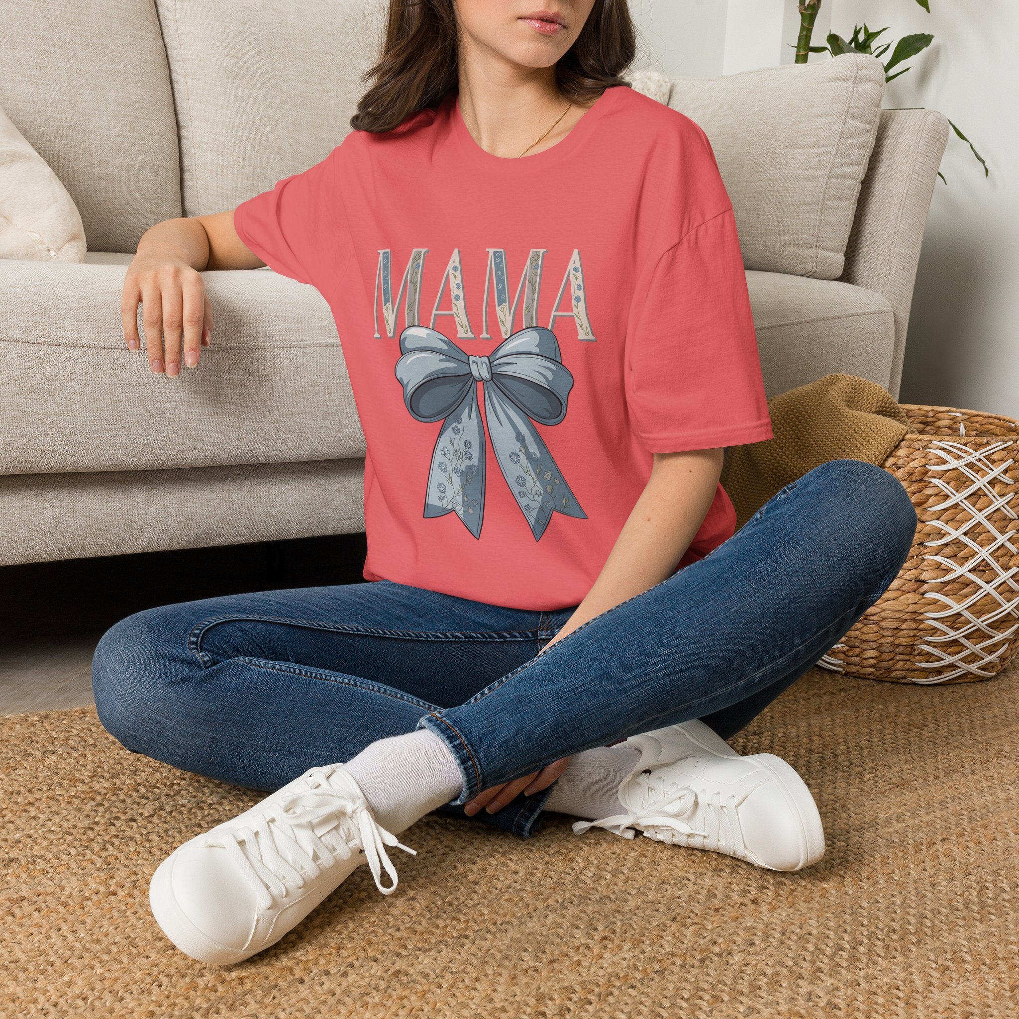 Mama with Blue Ribbon T-Shirt
