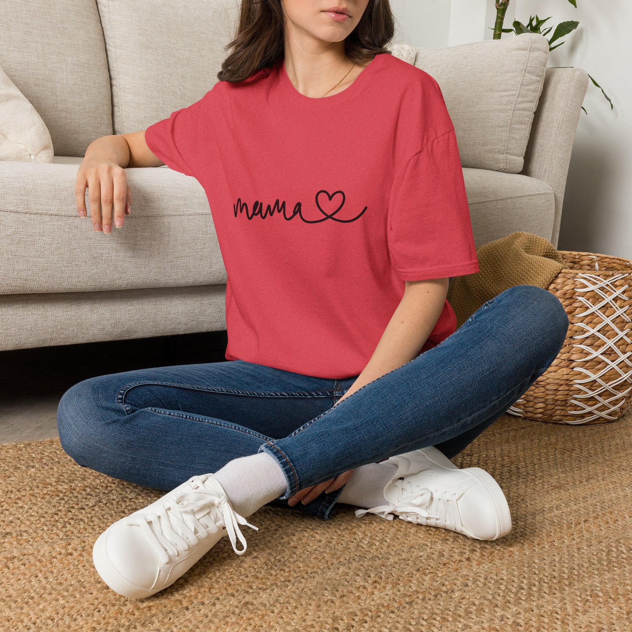Mama Script Heart T-Shirt
