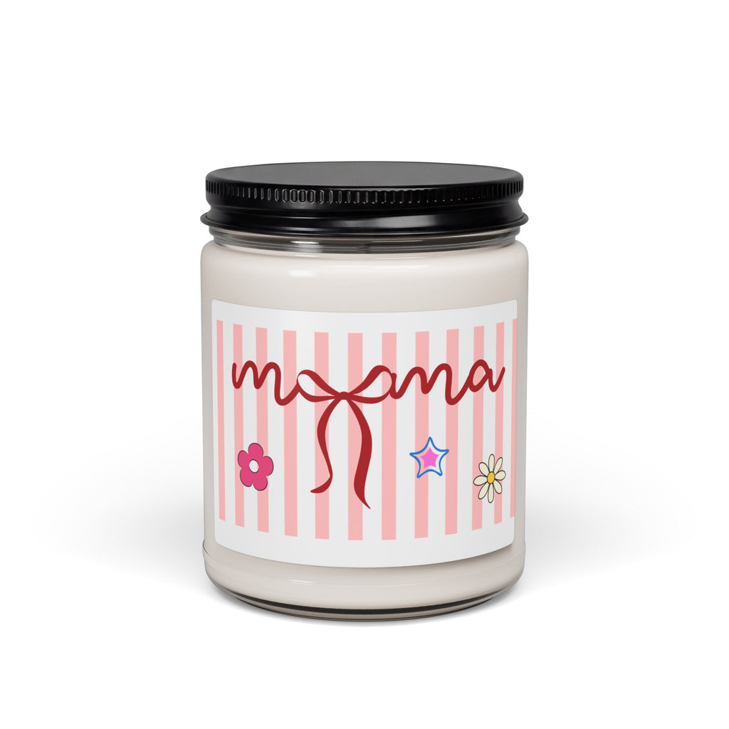 Mama Script Ribbon Floral Candle | 9oz Soy Candle