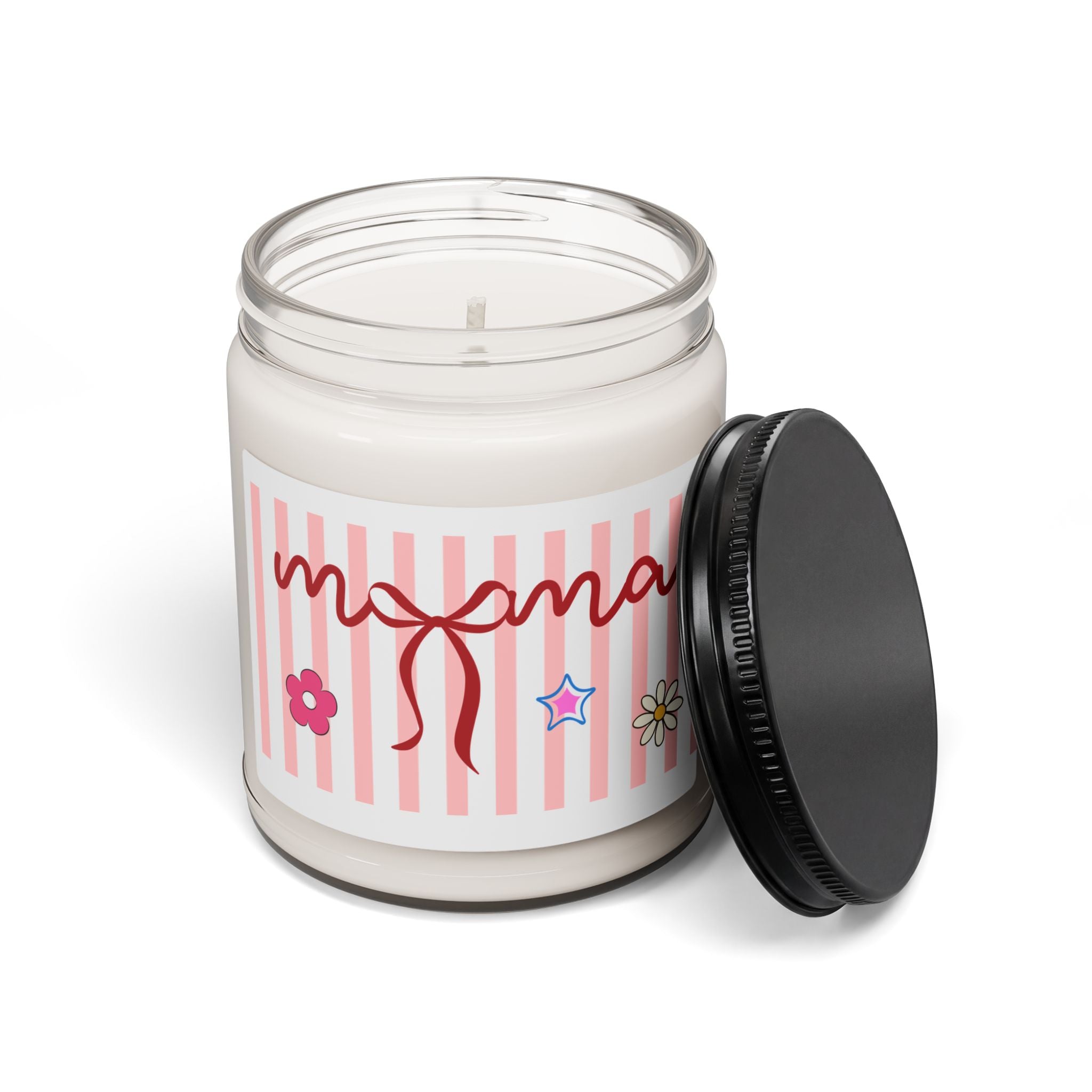 Mama Script Ribbon Floral Candle | 9oz Soy Candle
