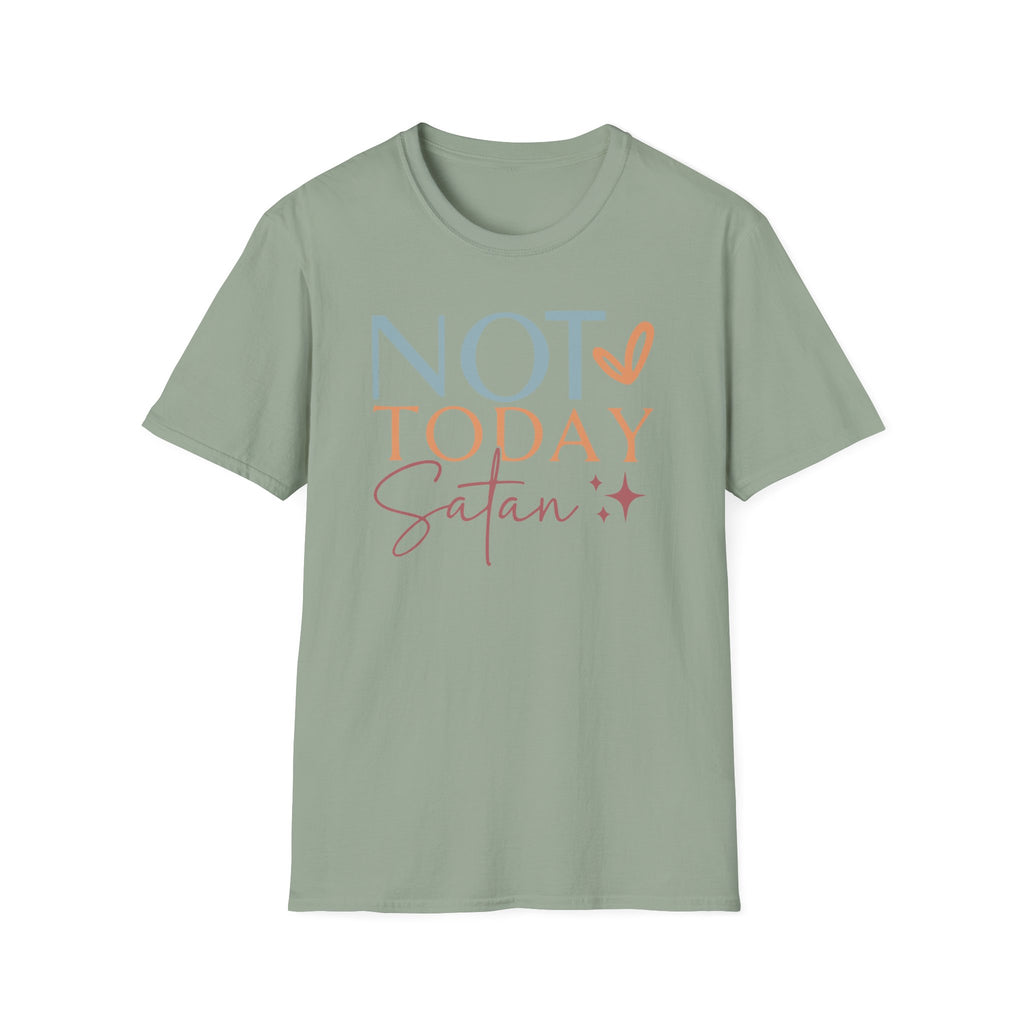 Not Today Satan T-Shirt | Quote Graphic Tee, Pastel Heart Typography