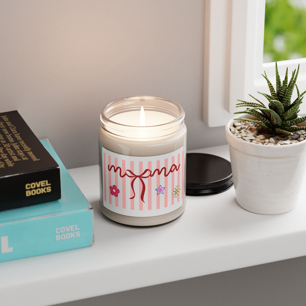 Mama Script Ribbon Floral Candle | 9oz Soy Candle