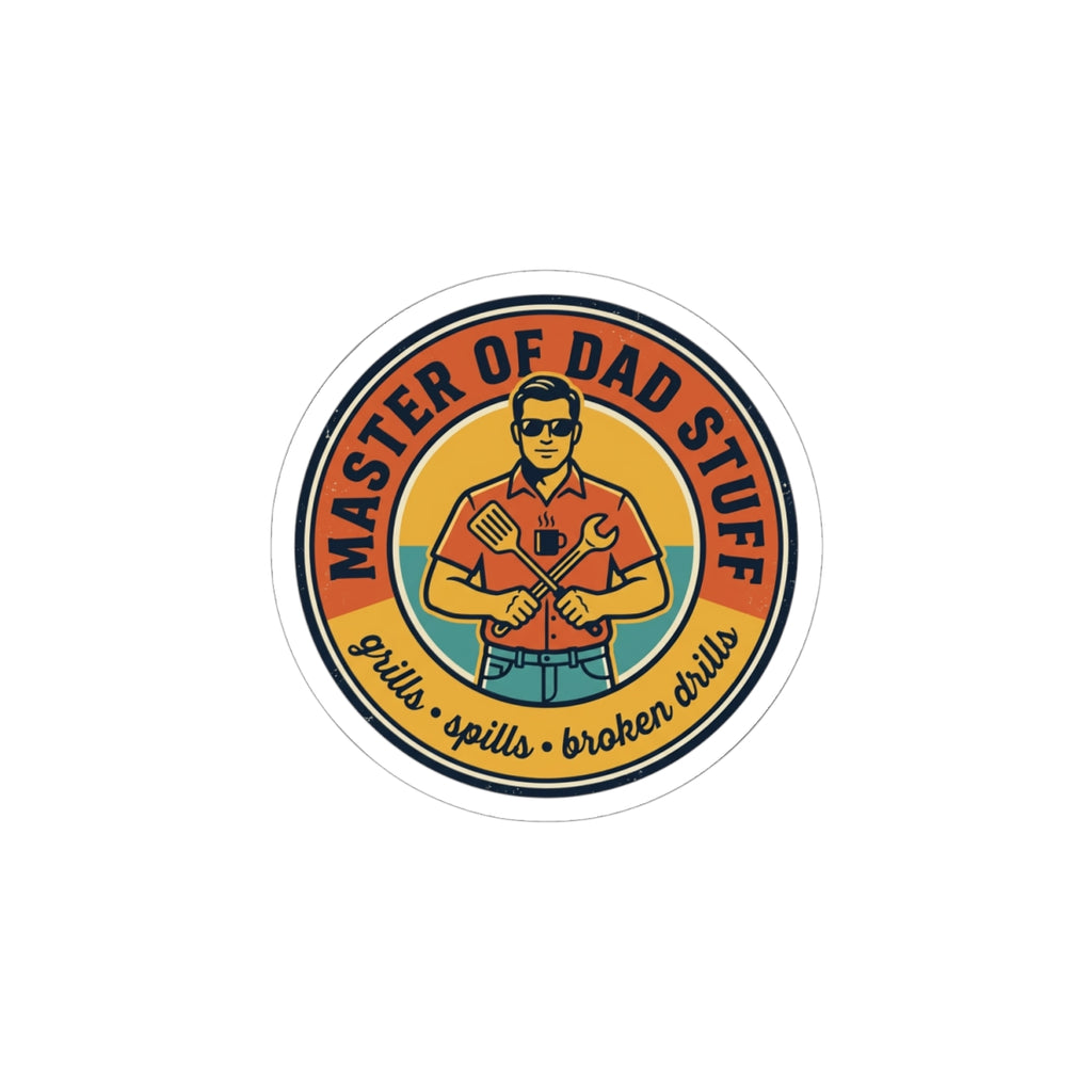 Master of Dad Stuff Sticker | Fathers Day retro outdoorsy dad grill fishing humor