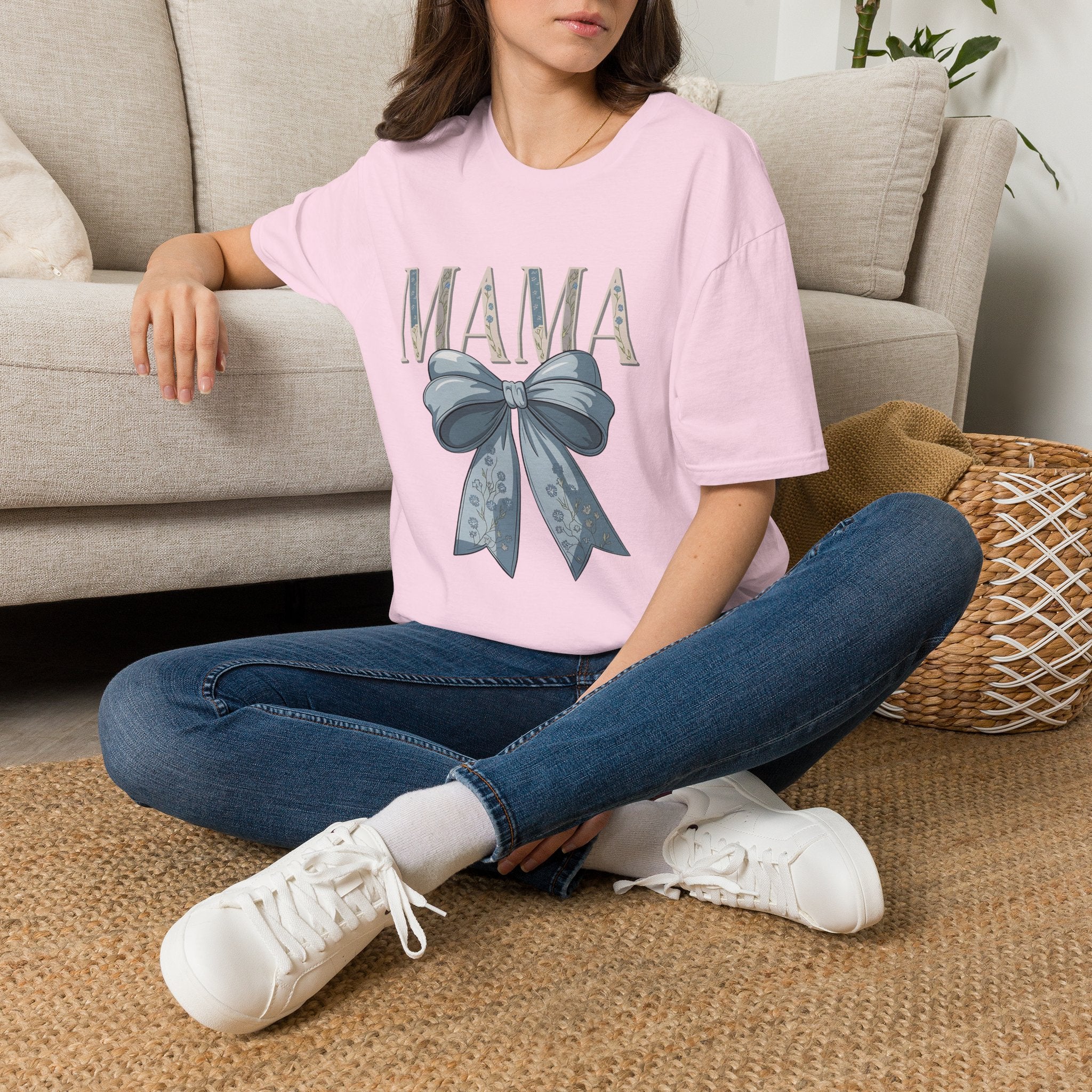 Mama with Blue Ribbon T-Shirt