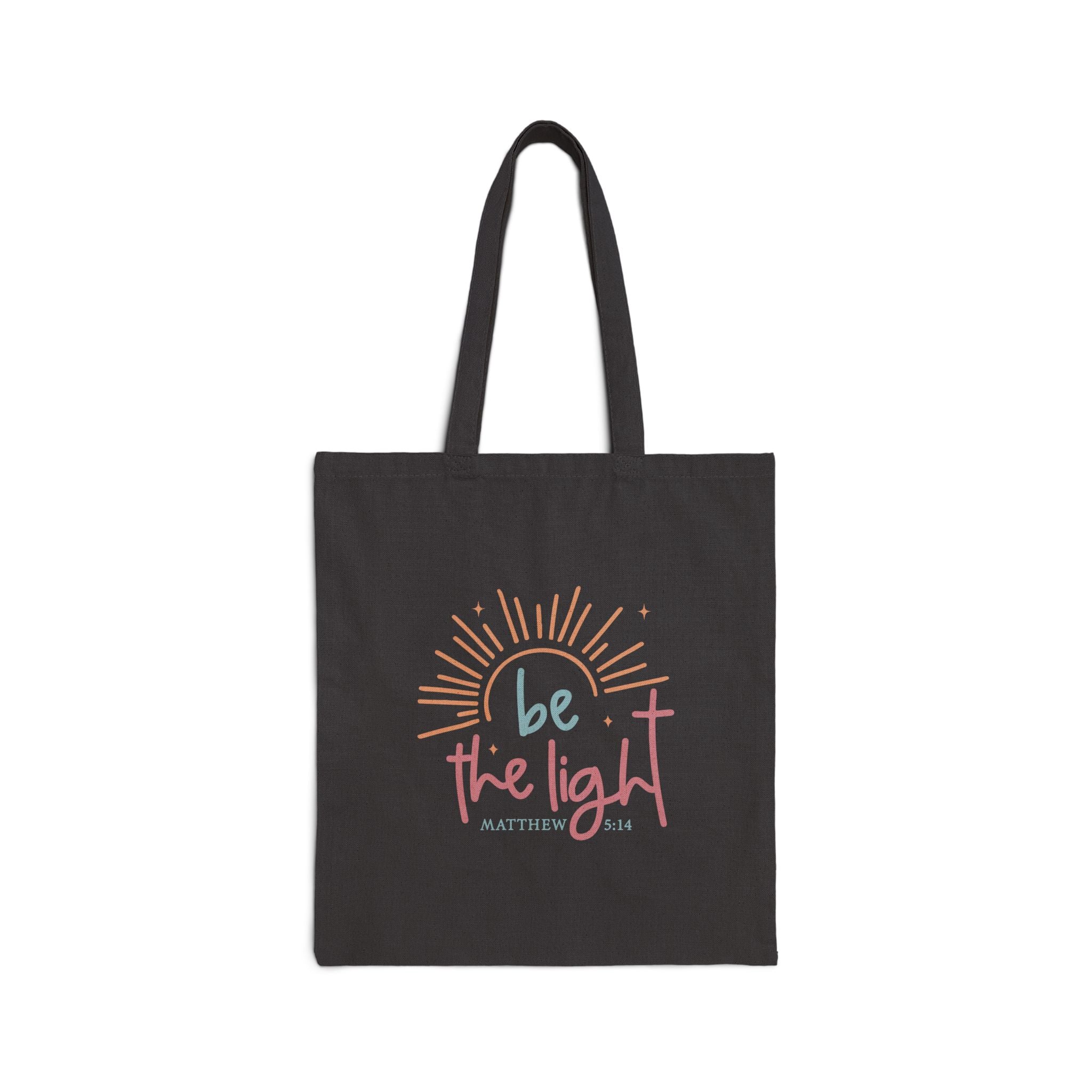 Be the Light sunburst Tote Bag | inspirational scripture Matthew 5:14