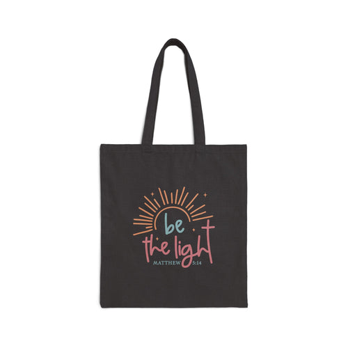 Be the Light sunburst Tote Bag | inspirational scripture Matthew 5:14