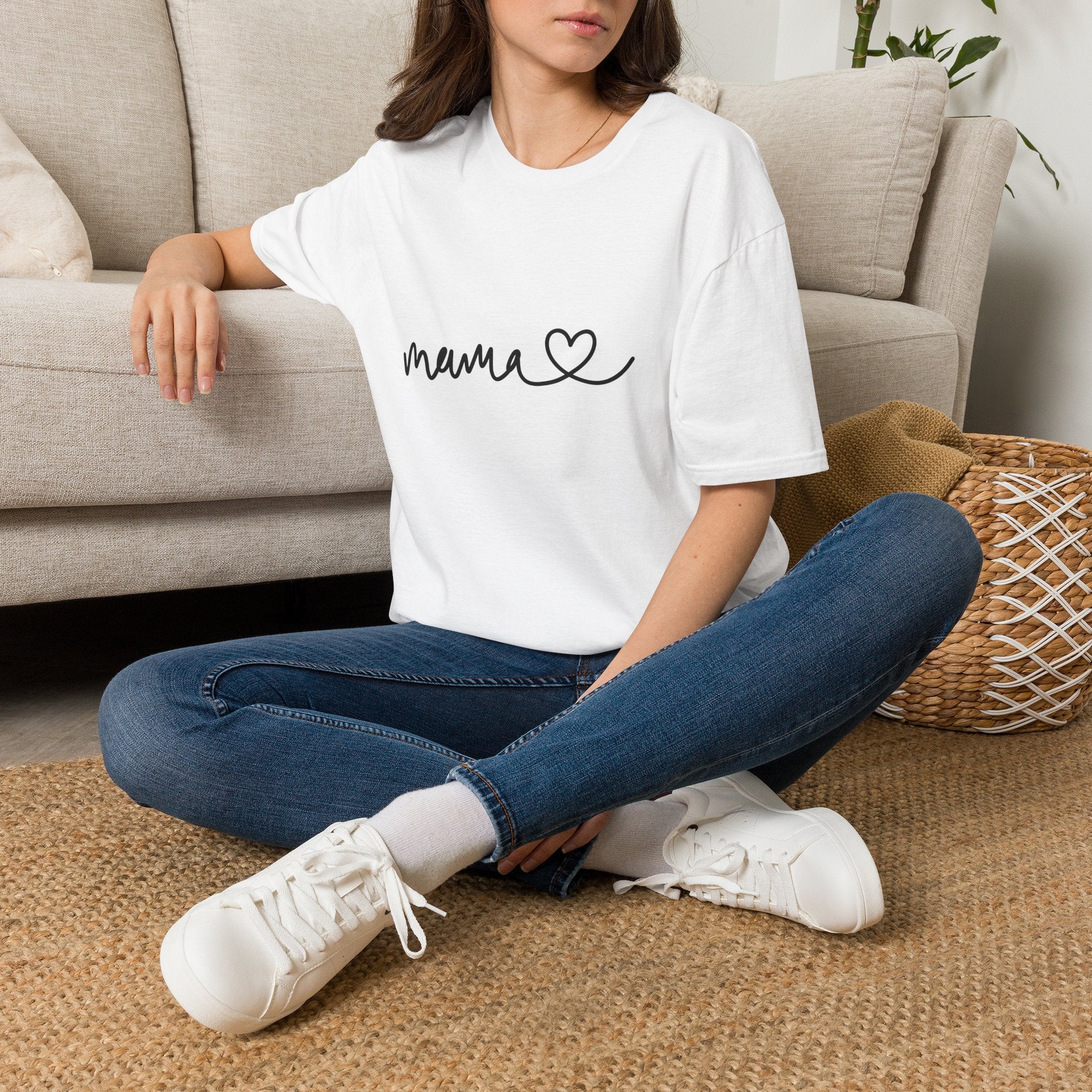 Mama Script Heart T-Shirt