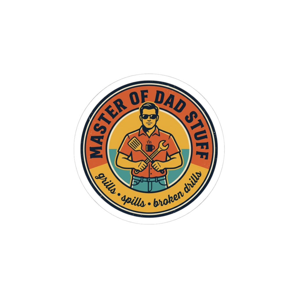 Master of Dad Stuff Sticker | Fathers Day retro outdoorsy dad grill fishing humor