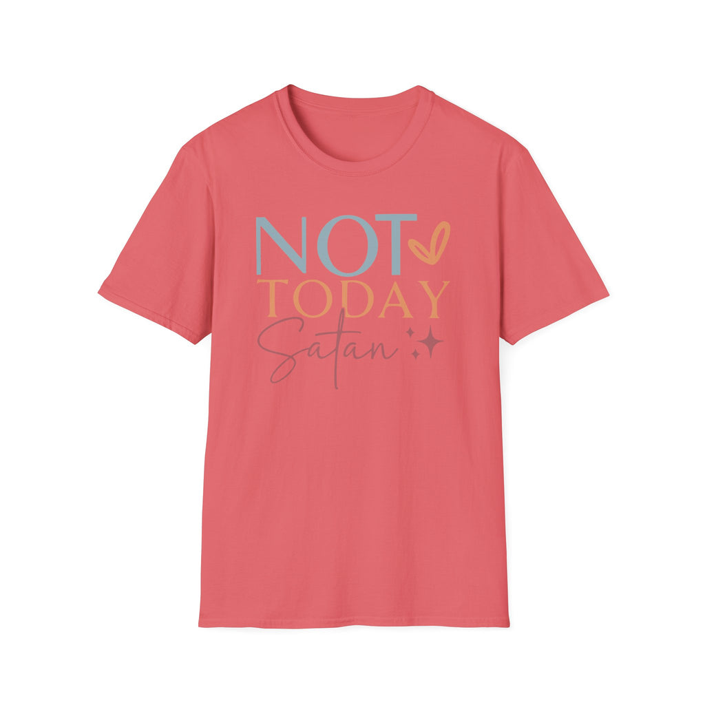 Not Today Satan T-Shirt | Quote Graphic Tee, Pastel Heart Typography
