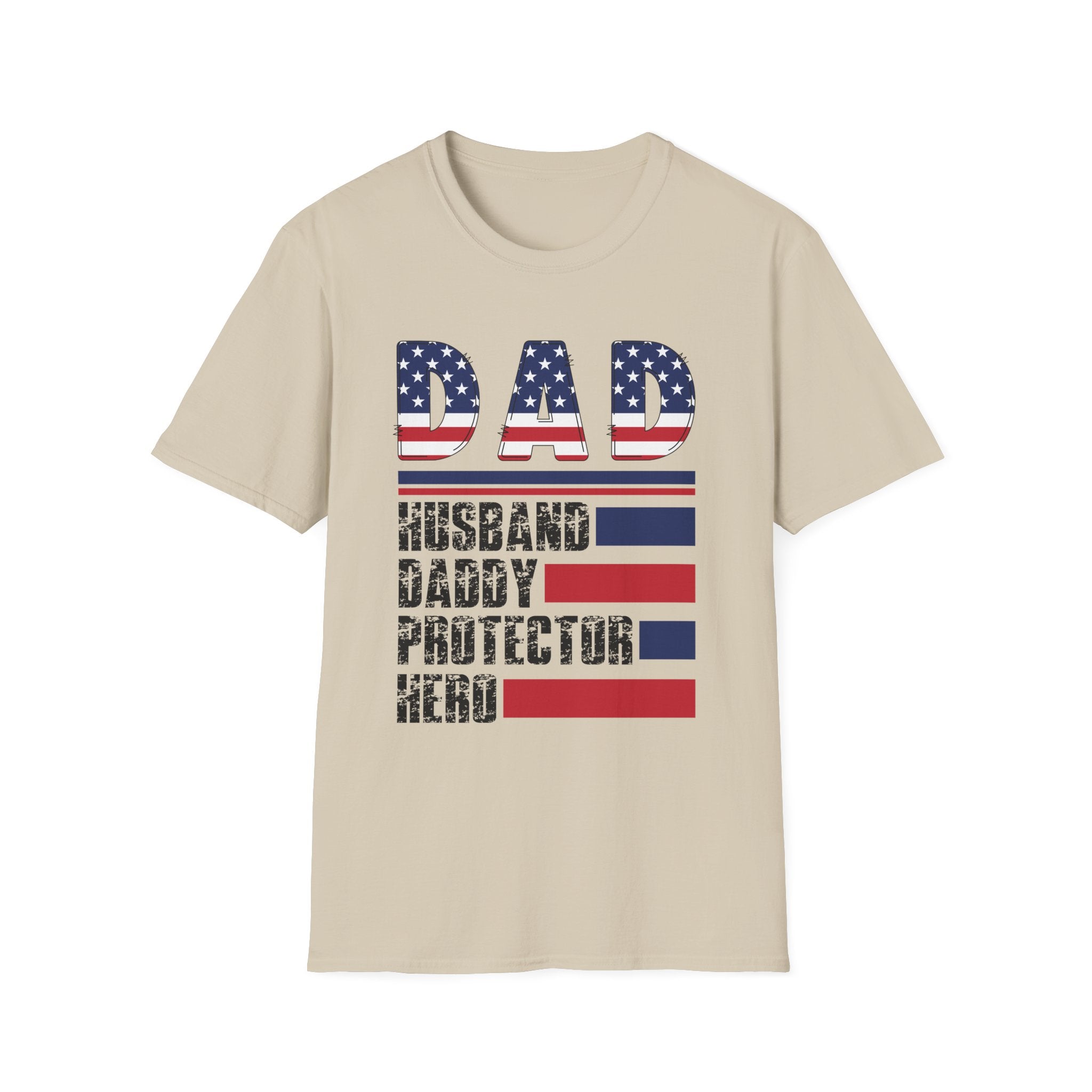 Patriotic DAD American Flag T-Shirt | Dad Husband Daddy Protector Hero